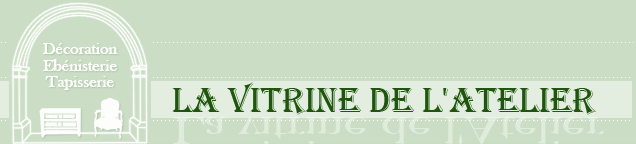 La vitrine de l?Atelier, notre atelier de menuiserie ?b?nisterie, install? ? Tournus en Bourgogne du Sud, travaille en restauration pour les Monuments Historiques. Nous r?alisons pour les particuliers de la cr?ation ou de la restauration, que ce soit pour vos meubles, boiseries, menuiseries, consoles, biblioth?ques, portes et en tapisserie : si?ges, fauteuils, canap?s, berg?res, m?ridiennes, salons. Notre magasin vous conseille en d?coration : murs, plafonds, parquets, portes, meubles, et r?alise vos projets en couture d?ameublement : rideaux, stores, dessus de lit?